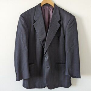 Men's Custom Made Tailored Blazer Suit Jacket Size 42 Blue Single Breast